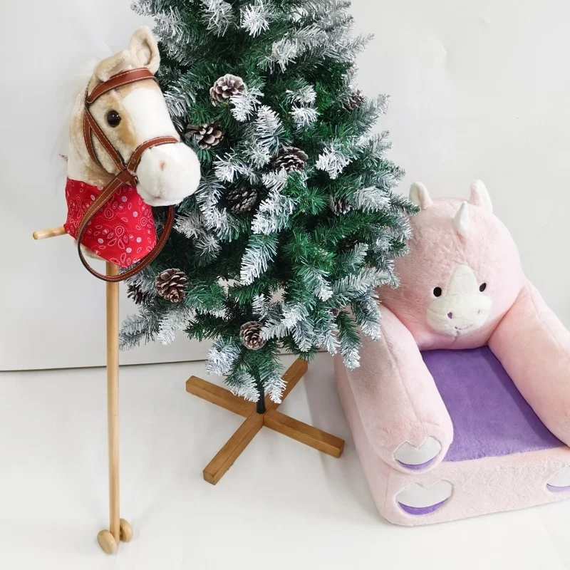 Whosale плюшевая детская деревянная лошадиная голова