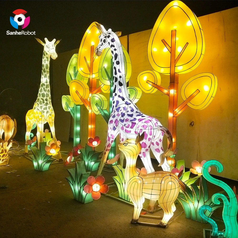 Festival Traditional Nylon Chinese Animal Giraffes Lantern
