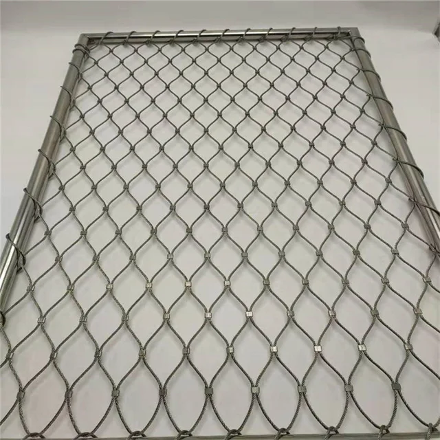 316 Stainless Steel Wire Rope Mesh Netting Inox Cable Flexible Green Wall Balustrade Zoo Aviary Safety Stair Rail Zoo Aviary
