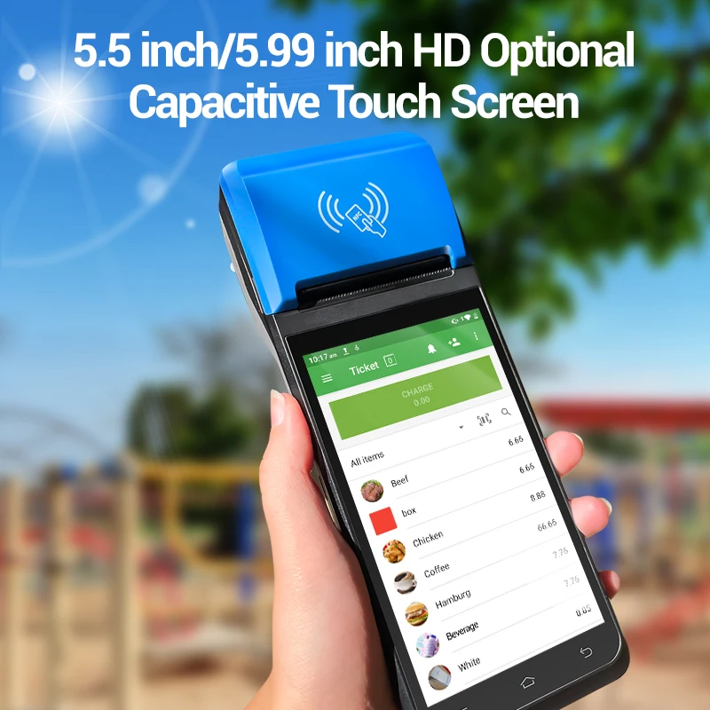 FYJ F1 5.99' 3G+16G Touch Screen POS Machine Android Pos Data Terminal Device Handheld QR POS Systems With Receipt Printer