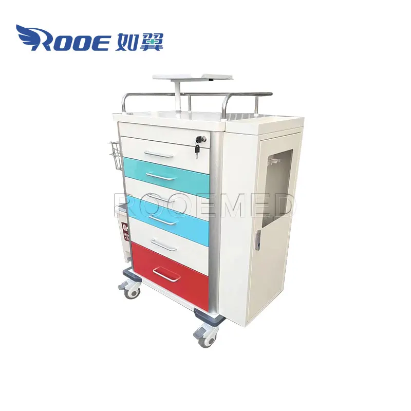 1-7 Layers Customized ABS Emergency Endoscope Trolley Trachea Difficult Breathe Airway Difficulty Crash Cart