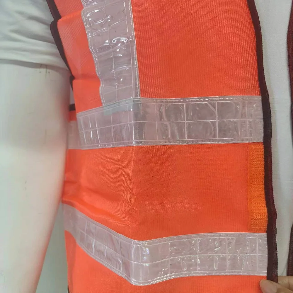 3M Safety Reflective Vest 100GSM PVC Tape CE EN20471 Hi-vis Safety Warning Construction Orange Color Vest