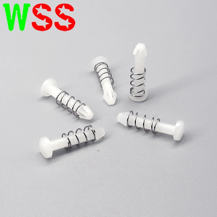 Black White Plastic Spring Push Pin Spring Snap Rivet Push Lock Pin Nylon Snap Rivet
