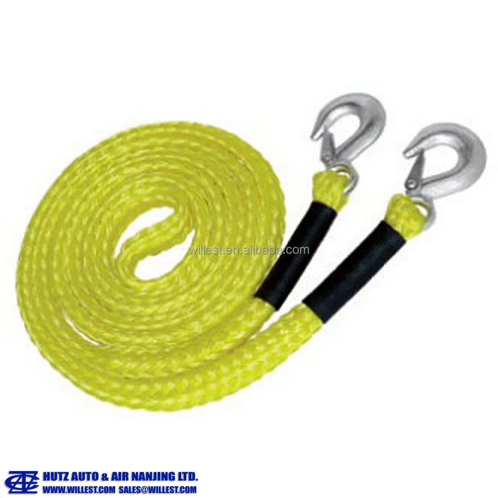 Polypropylene braided kinetic recovery rope HUTZ 3000 kg tow rope with hooks TR30B18X3.5HA 4m emergency rope for car truck