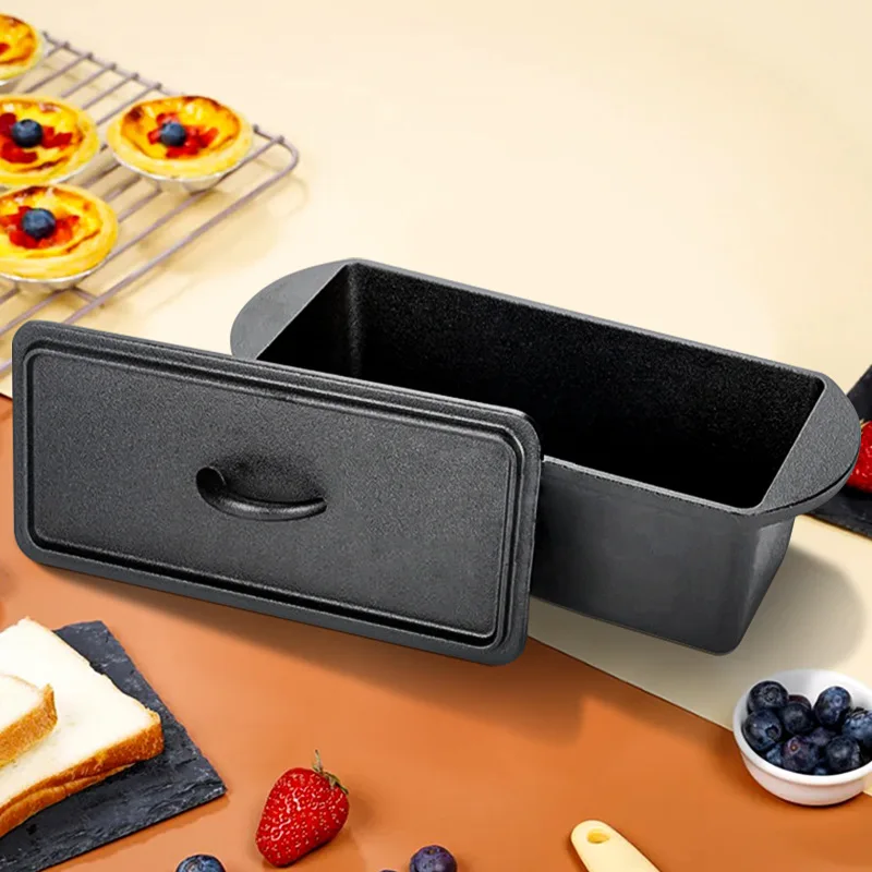 Household Iron Baking Pan Double Ear Barbecue Plate Square Bread Baking Mold with Lid Manufacturer