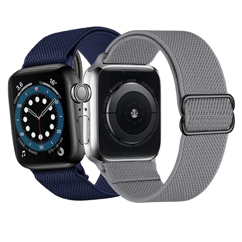
for Apple Watch Band 38mm 40mm 42mm 44mm Bracelet Series 6 5 4 3 Bands Adjustable Elastic Nylon Loop Strap 