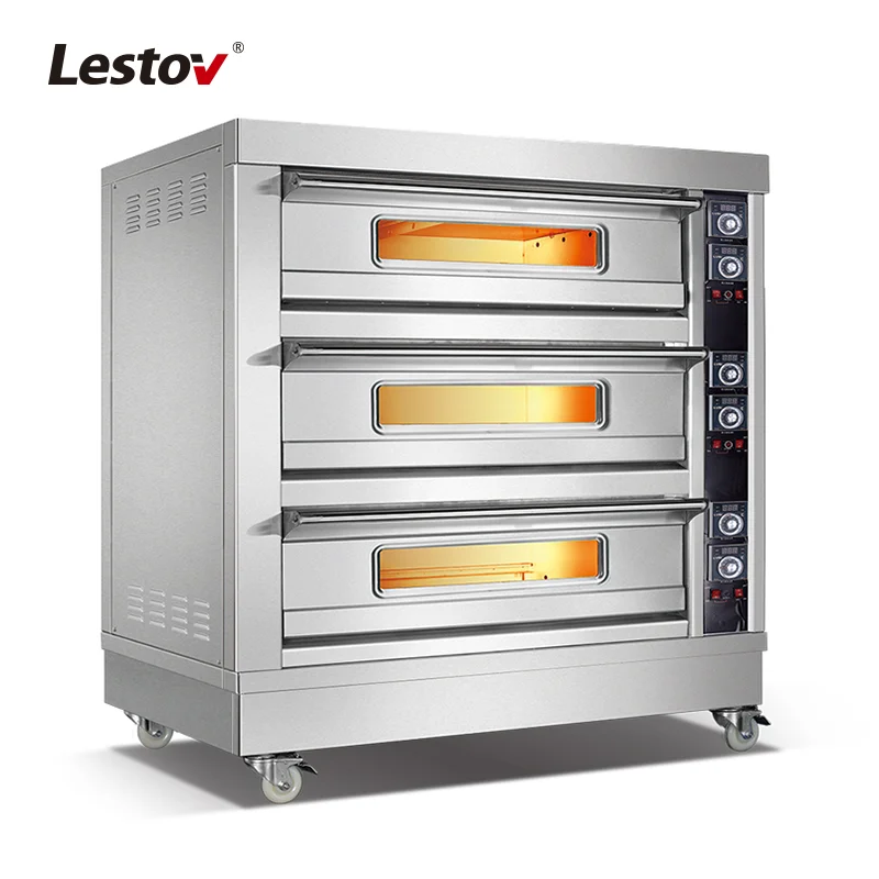 Professional Custom Baking Ovens 3 Deck 12 Tray Stainless Steel Kitchen Electric Deck Baking Bread Oven WFC-312D