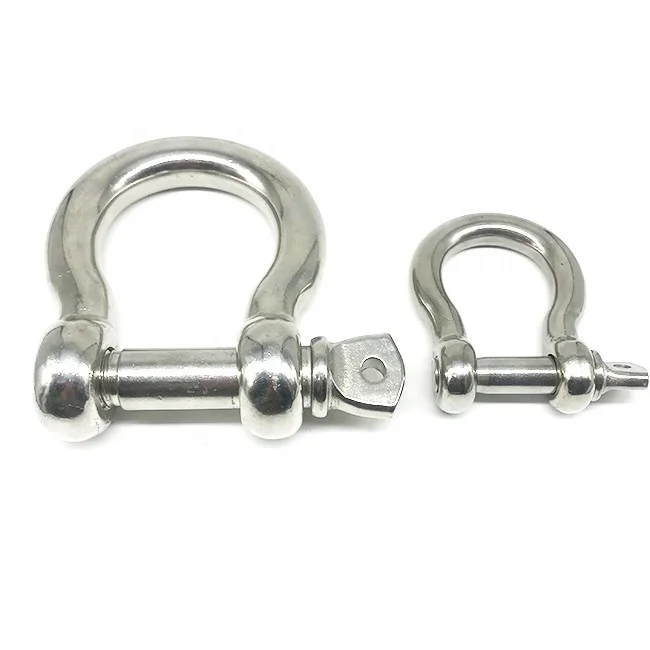 AISI 316 304 Marine Screw Pin Shackle Aduustable Omegal Shackles Stainless Steel Bow Shape Anchor Shackle