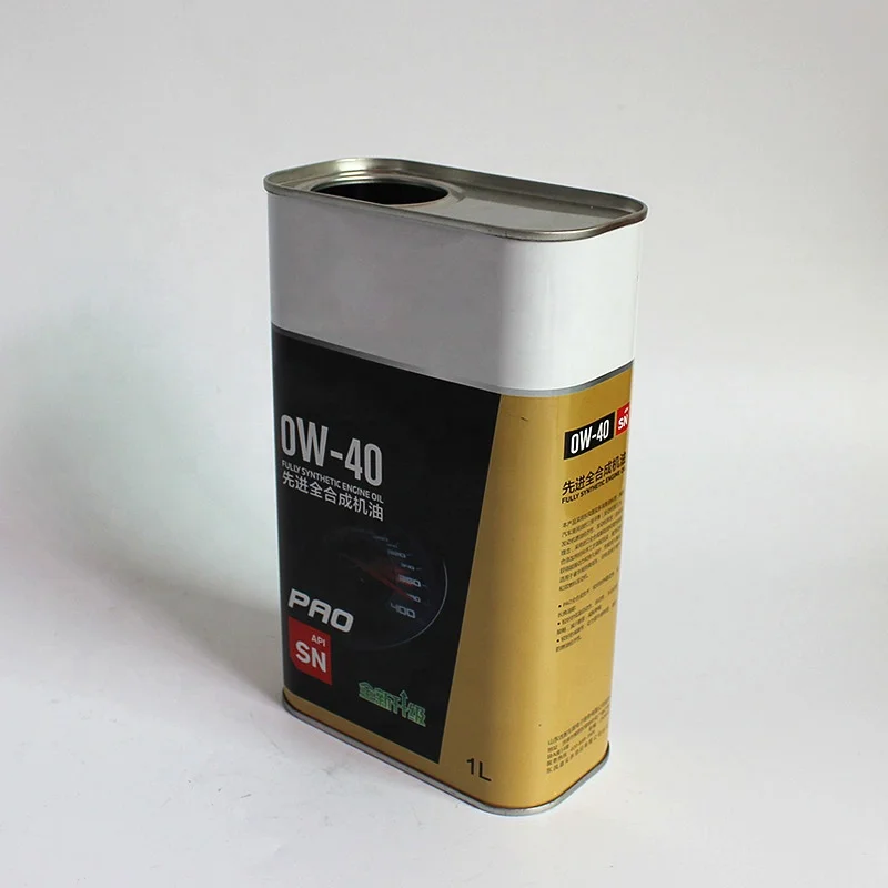 China Factory Rectangle 1 Quart Oil Lubricant Tinplate Bottle 1L Metal Motor Oil Tin Can