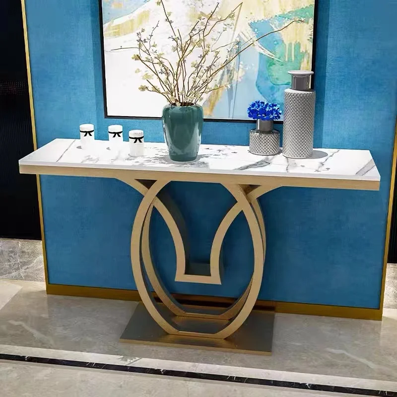 Hot selling gold white black metal 120 cm 150 cm marble stainless steel console tables
