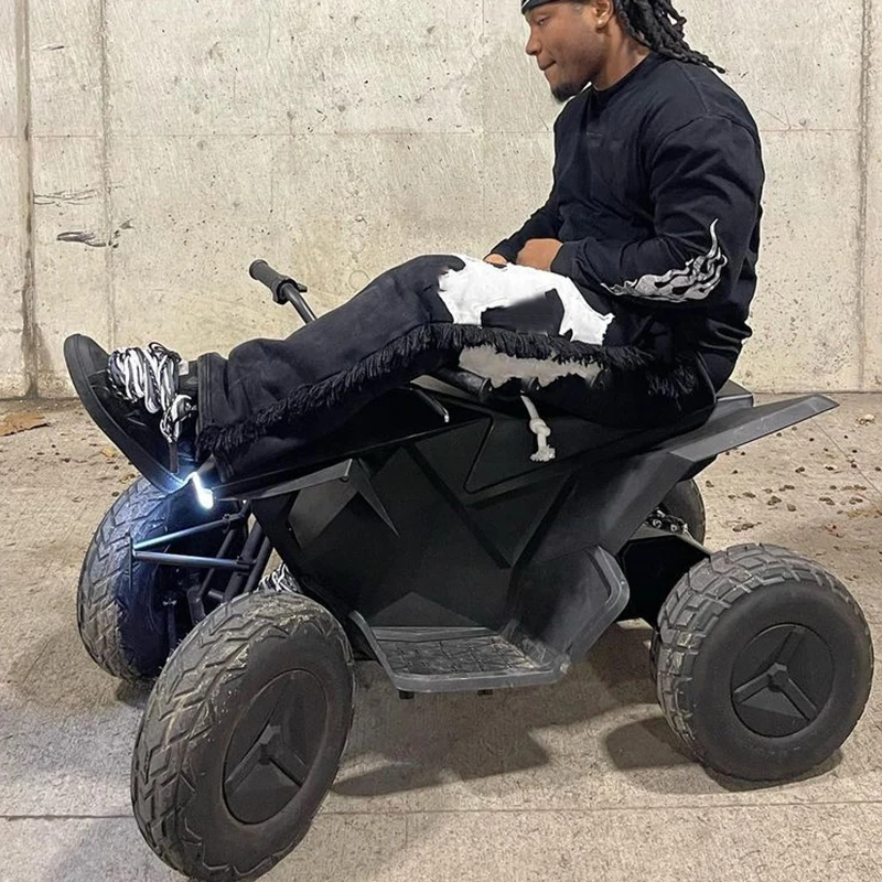 YSJY custom high quality patchwork jogger baggy loose vintage pocket cut and sew acid wash distressed patch pants for men