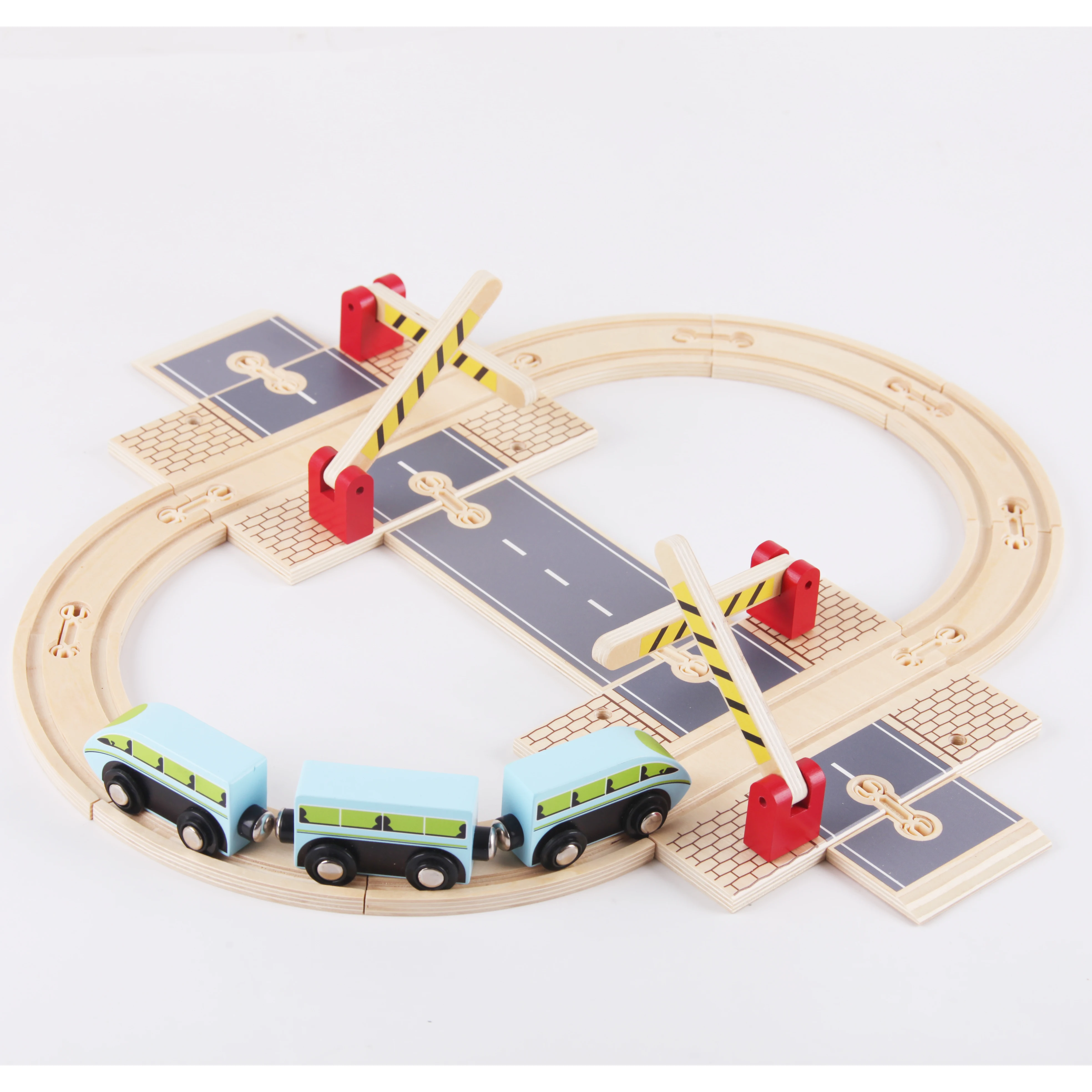 2024 Popular Kids Wooden Train Track Set Educational Toy Railway Wooden Train Track Set For Children