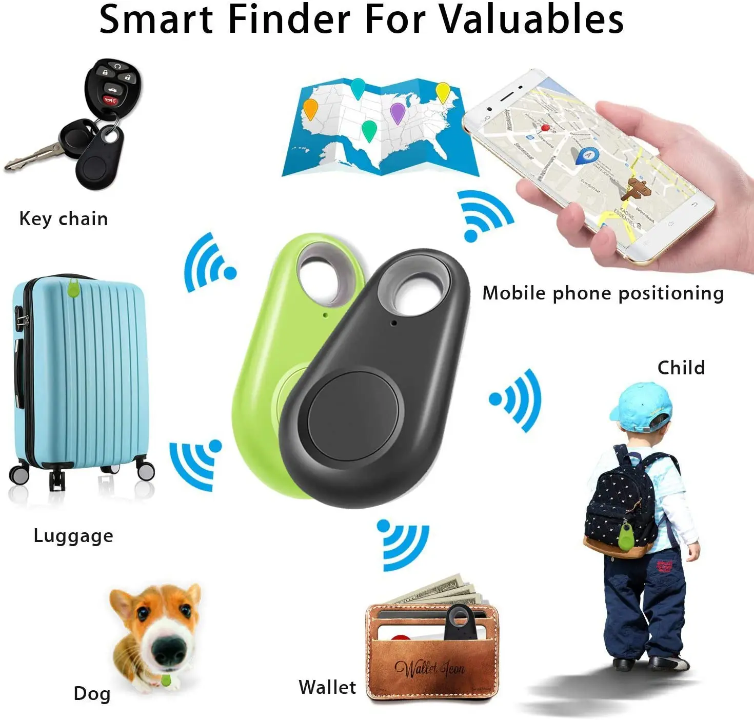 Amazon Hot Sale Pet Smart GPS Tracker Mini GPS Trackers Waterproof Locator Tracer For Pet Dog Cat Tracker gps