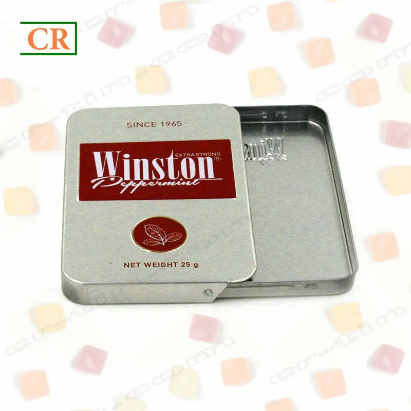 
Metallic Gold Color Child Resistant Slide Tin Case For Mints Packaging 