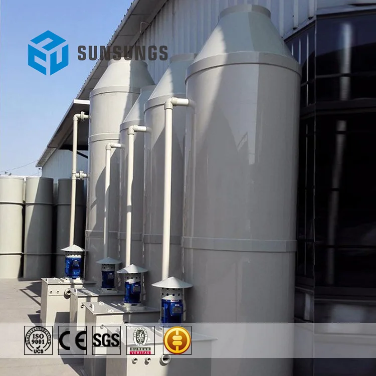 
square combination counter flow hamon dryer washing pvc cooling nozzle pp Spray Tower/Industrial Waste Gas disposal scrubber 