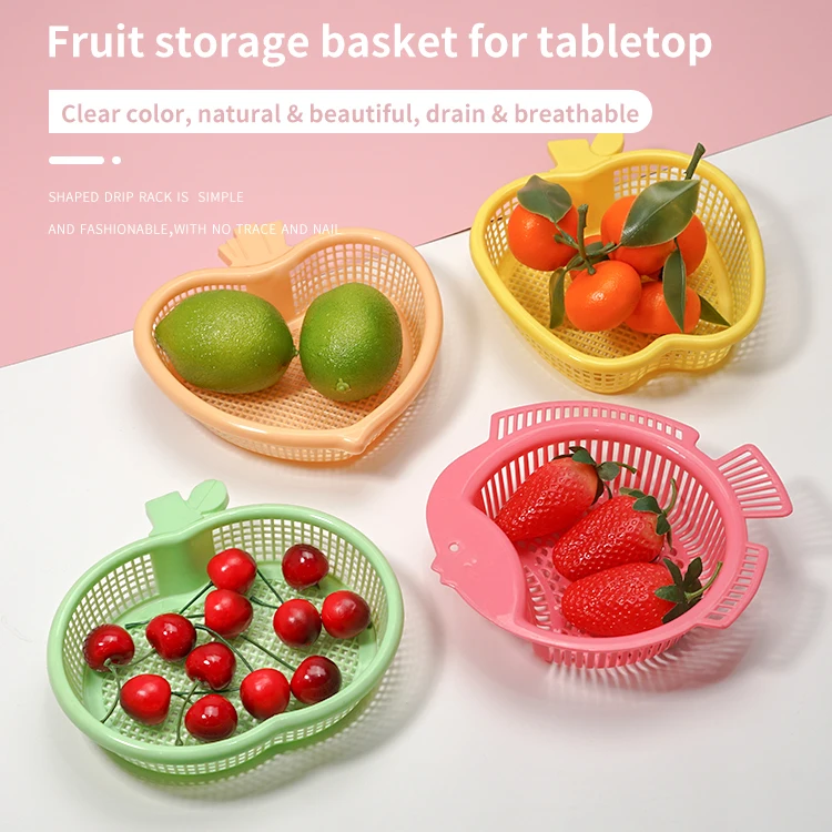 Wholesales Factory Custom Fish Shape Plastic Fruit Storage Basket Sieve