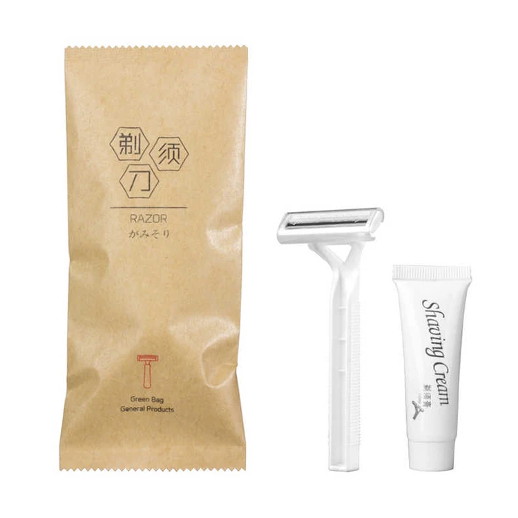 Top Quality Hot Sale Hotel Bath Home Razor Upscale Independent Packaging Disposable Double-blade Shaver Set