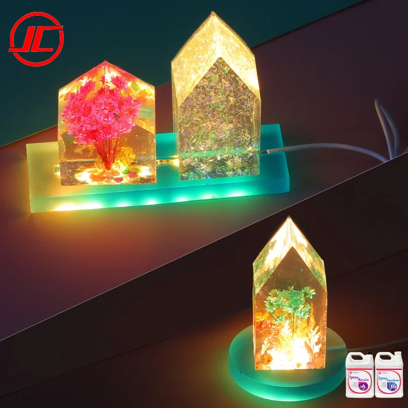 OEM Clear Custom Epoxy Resin Lamps / Epoxy Resin Making Led Light