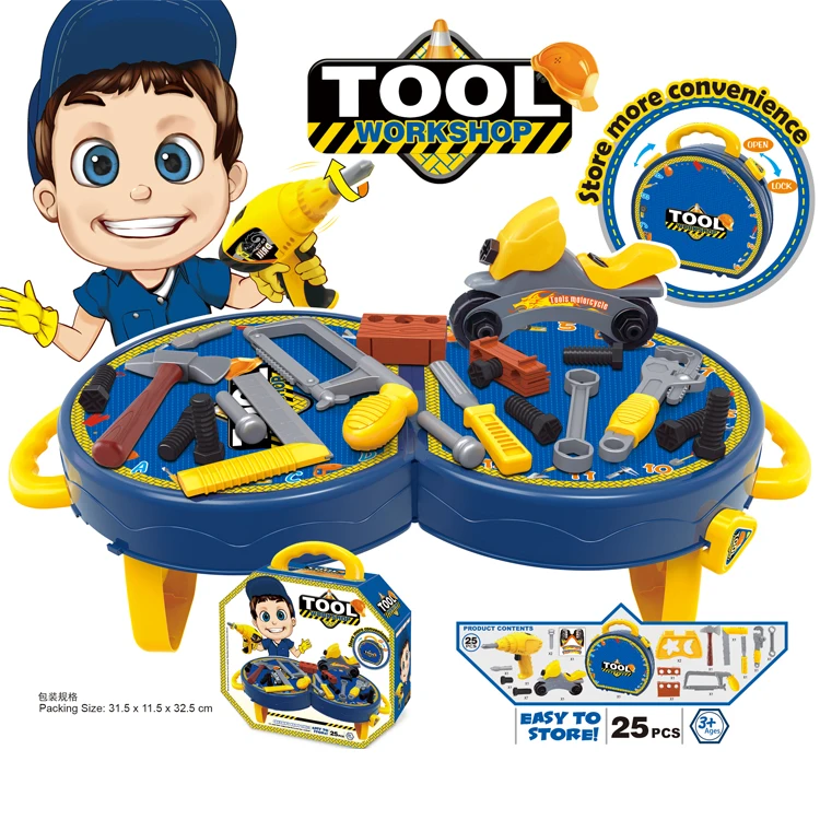 
25 PCS Tool set toy Pretend Play Maintain Tool Workshop - plastic Suitcase 