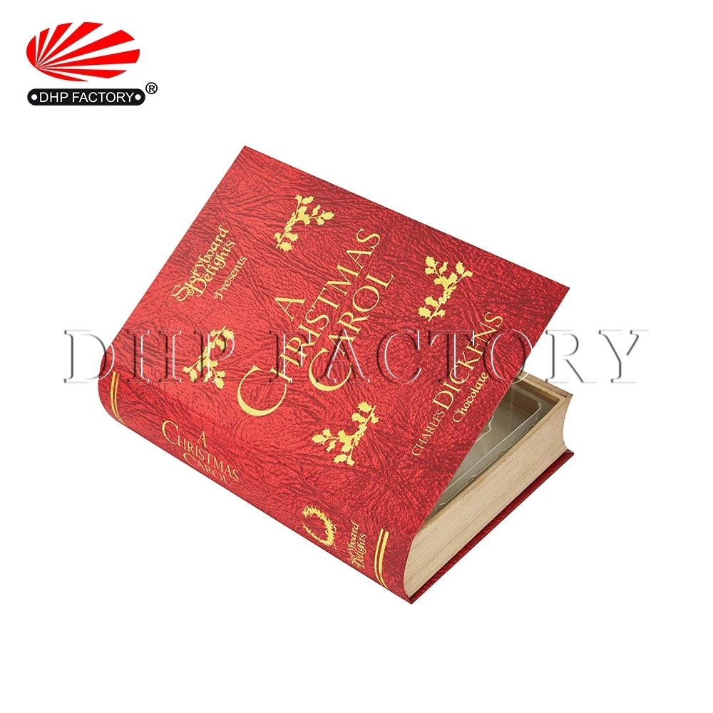 Personalized Color Printing Rigid Paper Cardboard Storage Magnetic Closure Gift Black Book Shape Packaging Box