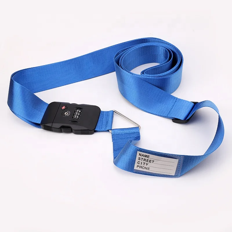 Crossing Travel Luggage Belt Strap with name label tag or Code Lock