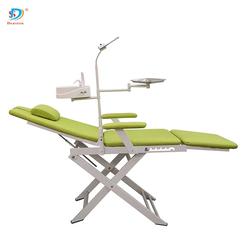Hospital Stomatology Folding Chair Dental Equipment Simple And Portable Mechanical Dental Chair With Lamp Factories Price
