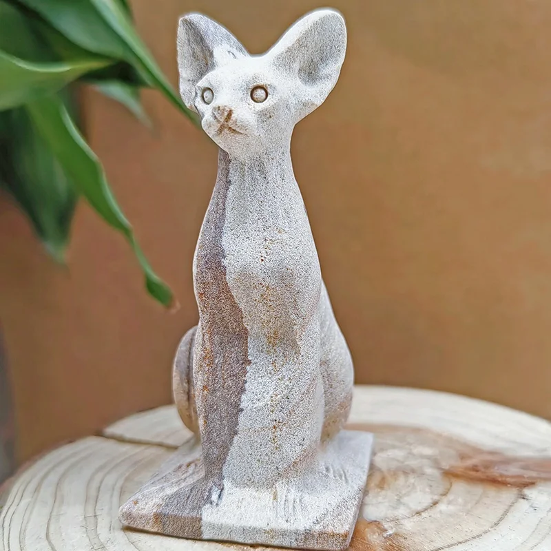 Natural Sand Stone Egyptian Bastet Goddess Egyptian Altars Collectibles Figurine Animal Egyptian Statues