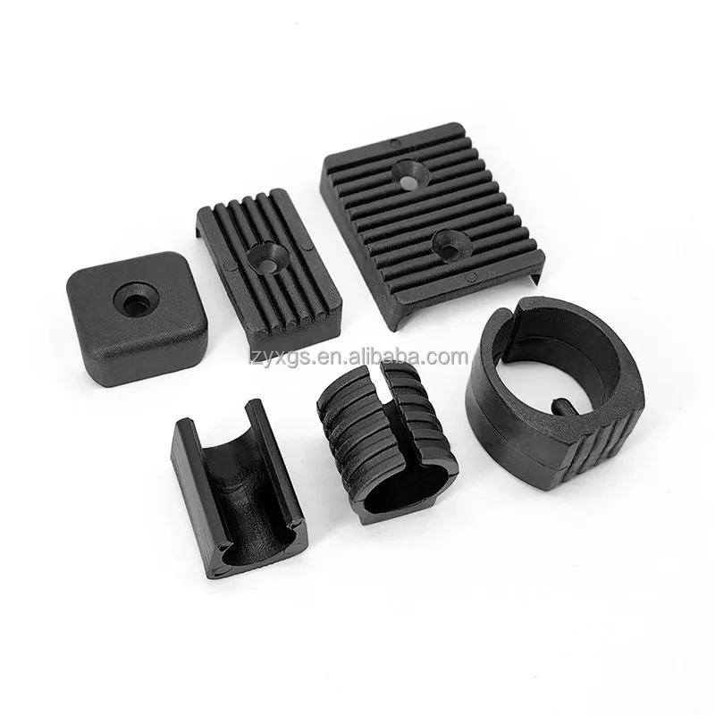 16mm Bow chair foot cover with grain edge and open foot base U-shaped tube clamp buckle type protective cover