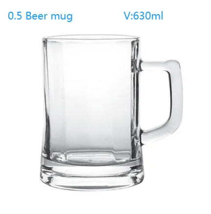 Big capacity Unique  Beer Mug Whisky Water Glass Highball Tasting Clear juice  Transparent handle  Coffee cup