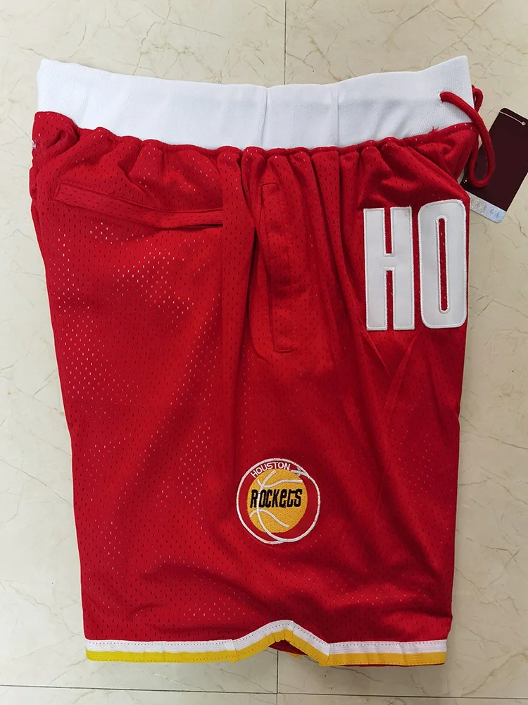 
mens quick dry retro rocket team pockets polyester mesh just mens don basketball shorts 