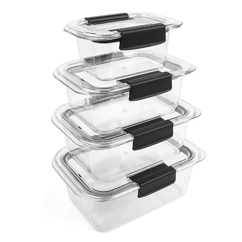 Wholesale Plastic Clear Box Containers Transparent Airtight Food Storage Containers Set with Lock