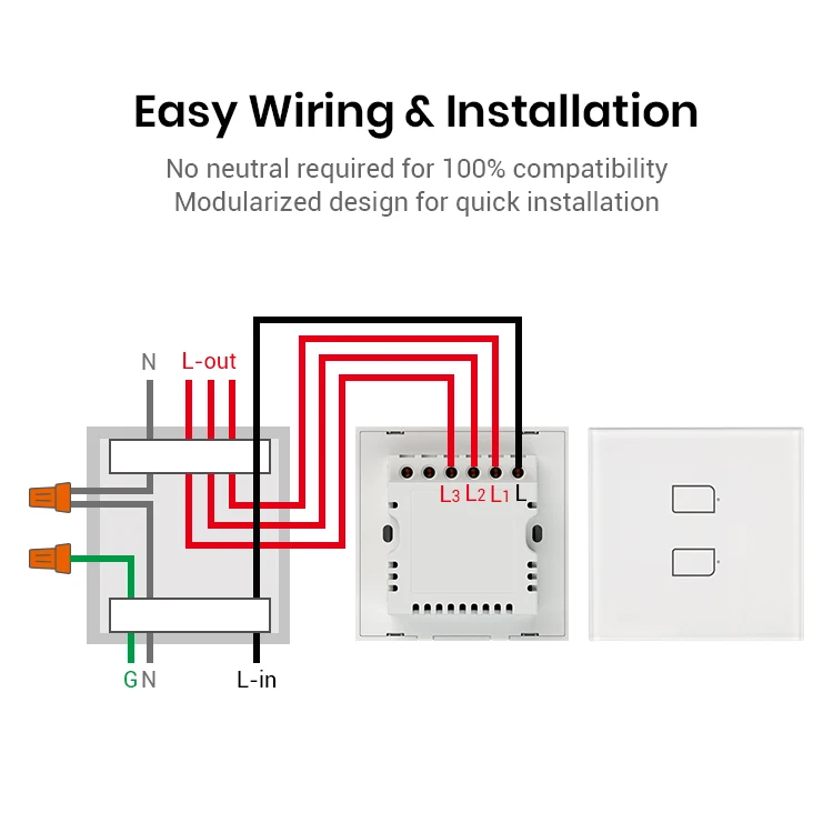 BroadLink Wifi RF 1/2/3 gang Interruptor Inteligente For Smart Home Life TC2S US UK EU Single Live Smart Light Wall Touch Switch