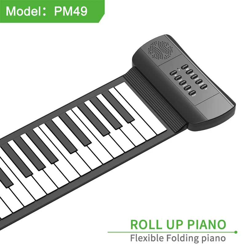 Newest 49 keys roll up piano for lower price silicon piano USB piano