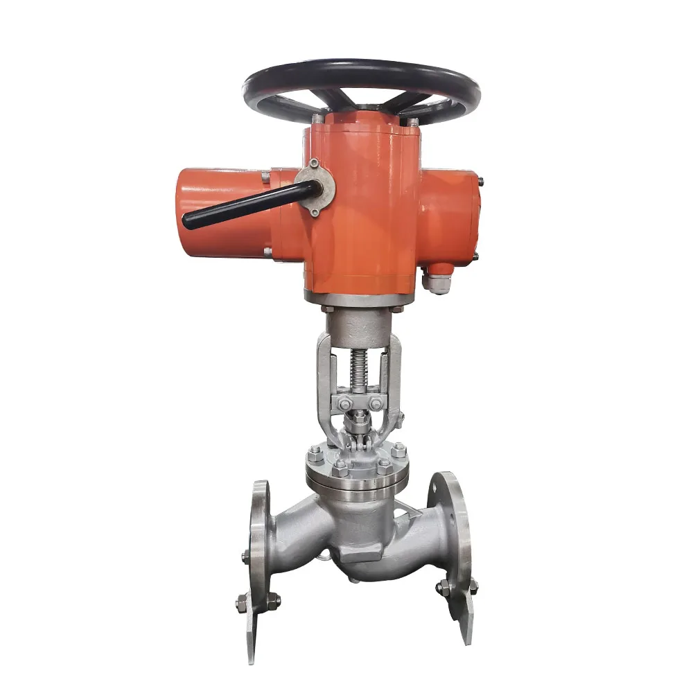 High quality manufacturer motorized globe valve cf8 304 316 Pn 16 with multi-turn electric actuator
