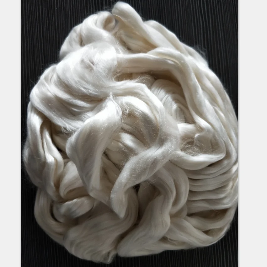 
China factory wholesale 100% mulberry silk fiber tops for garments and textiles 
