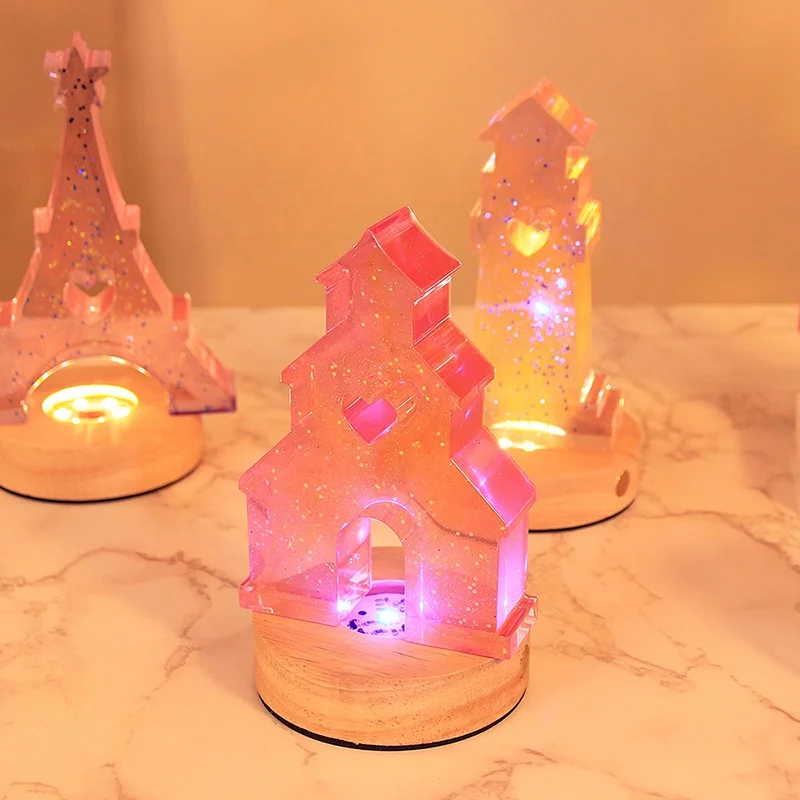 Early Riser diy scented candle silicone mold iron tower castle sailing ship lighthouse house plaster table decoration