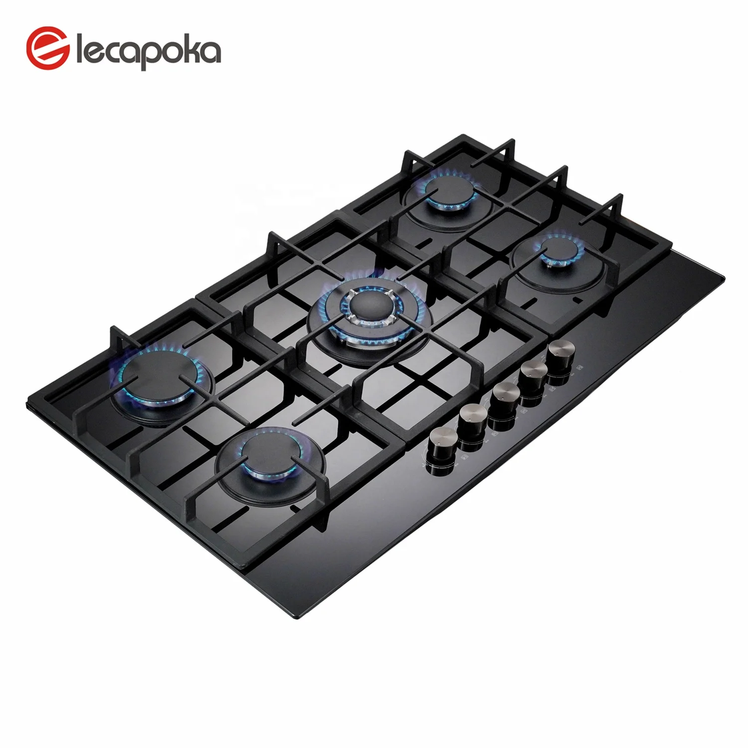 OEM Custom Free Tempered Glass Panel 5-Burner Gas Stove Durable Gas Hobs for Efficient Cooking