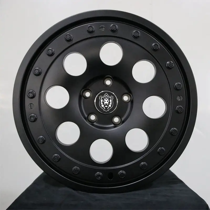 Hot selling luxury black full paint car rims 5x130 17 18 19 20 inch forged aluminum alloy beadlock wheels for jeep wrangler