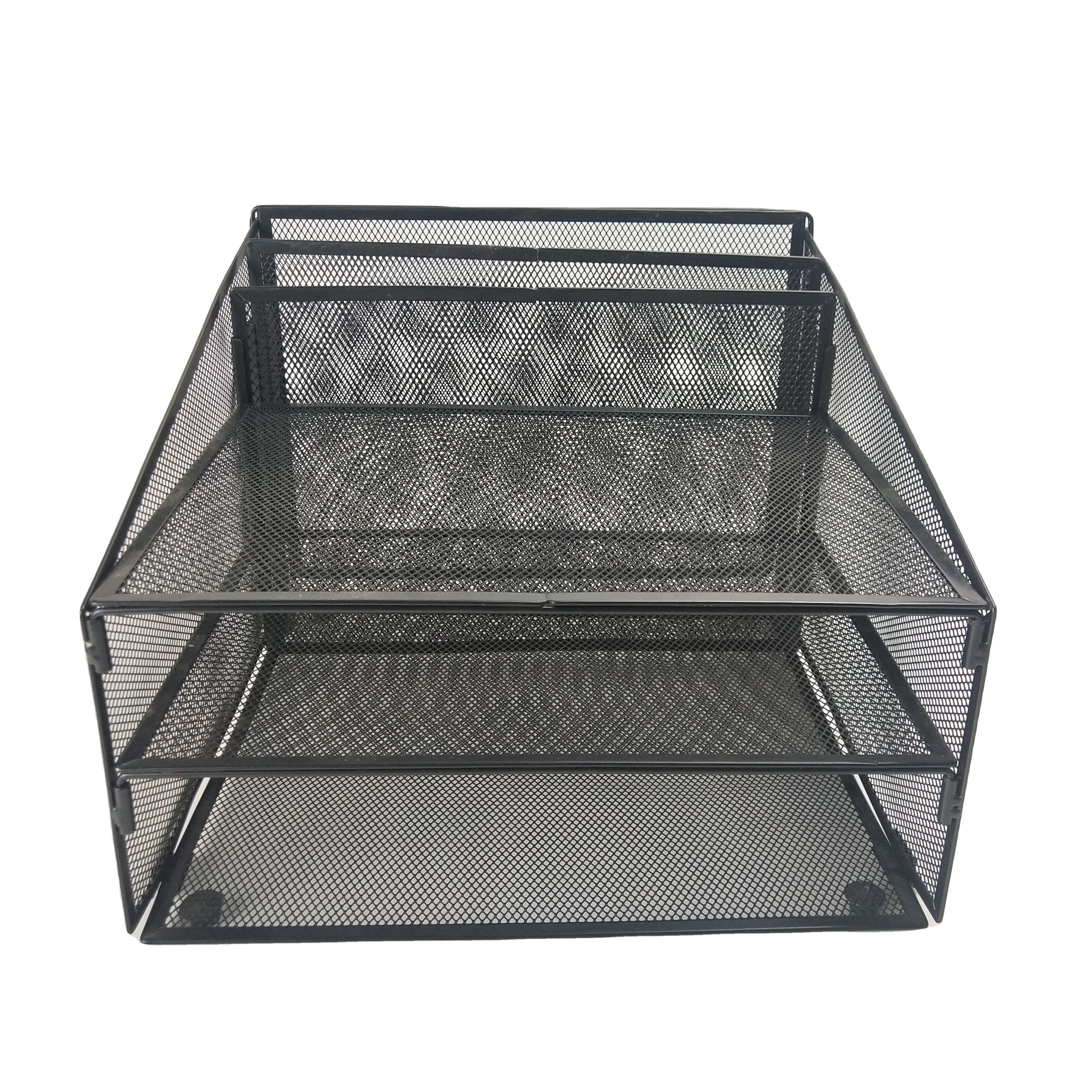 Настольные аксессуары, офисные принадлежности, металлические сетчатые держатели для хранения с 5 отделениями, стойка для файлов, настольный органайзер, держатель для документов