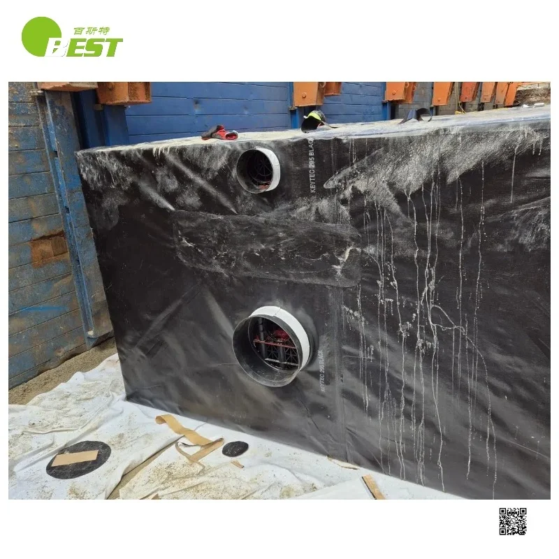 Residential rooftop rain gutter drainage pipe filtering waste interceptor underground storm collection modular retention tank