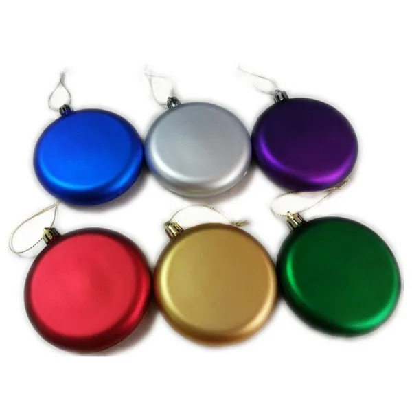 Personalized Shatterproof Plastic Christmas Flat Ball ornaments For Christmas Decoration
