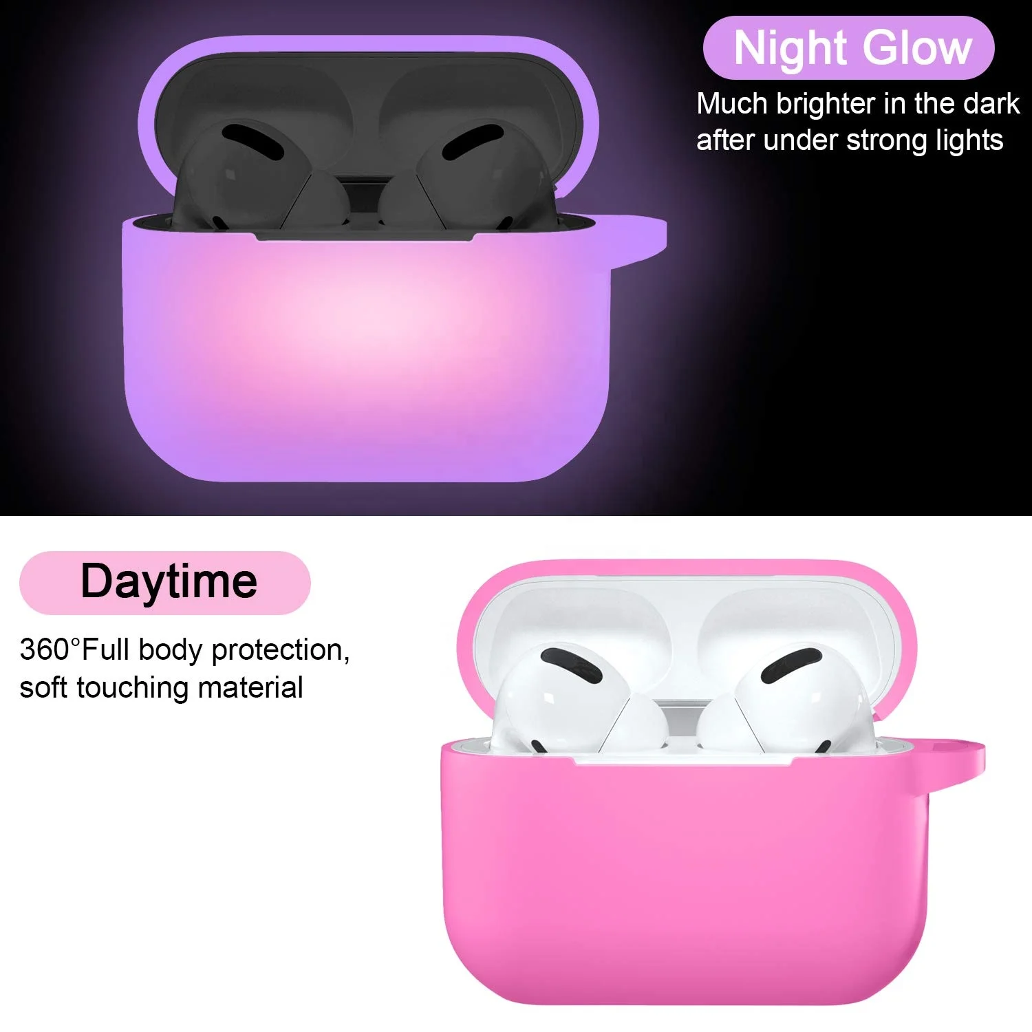 Night Vision Case Earphone Protector Glowing in Dark Silicone Charging Case Cover for Airpods Pro