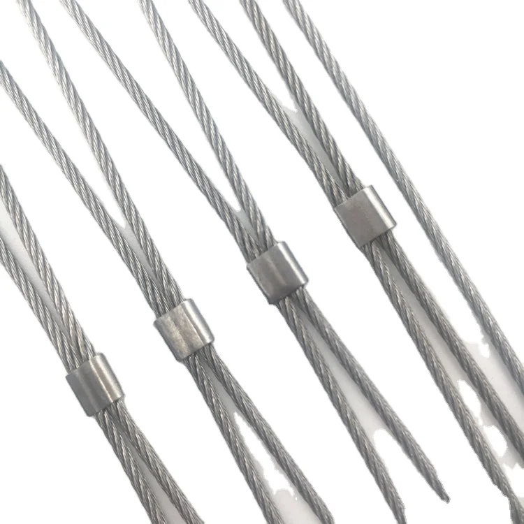 Stainless Steel Wire Rope Safety Fence Mesh  For Zoo Aviary Bird Parrot Green Wall Balustrade