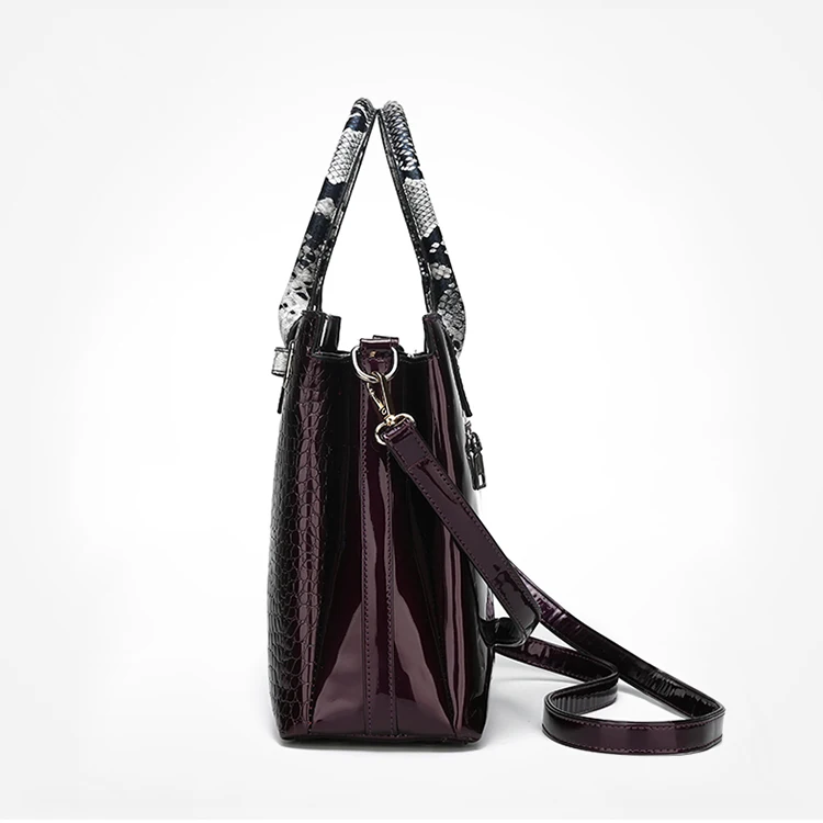 China factory online selling 3 bags in 1 handbag sets women hand bags Crocodile pattern leather bag