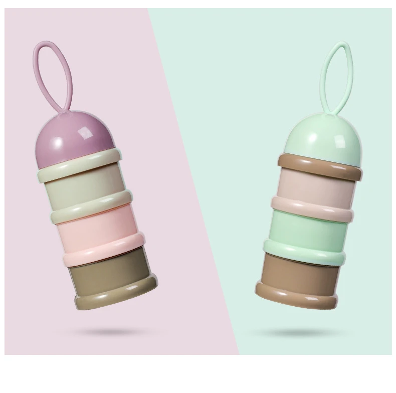 Portable Travel Baby Milk Powder Container 3 Layer Plastic Kids Snack Food Storage Box Dispenser Formula Bottle