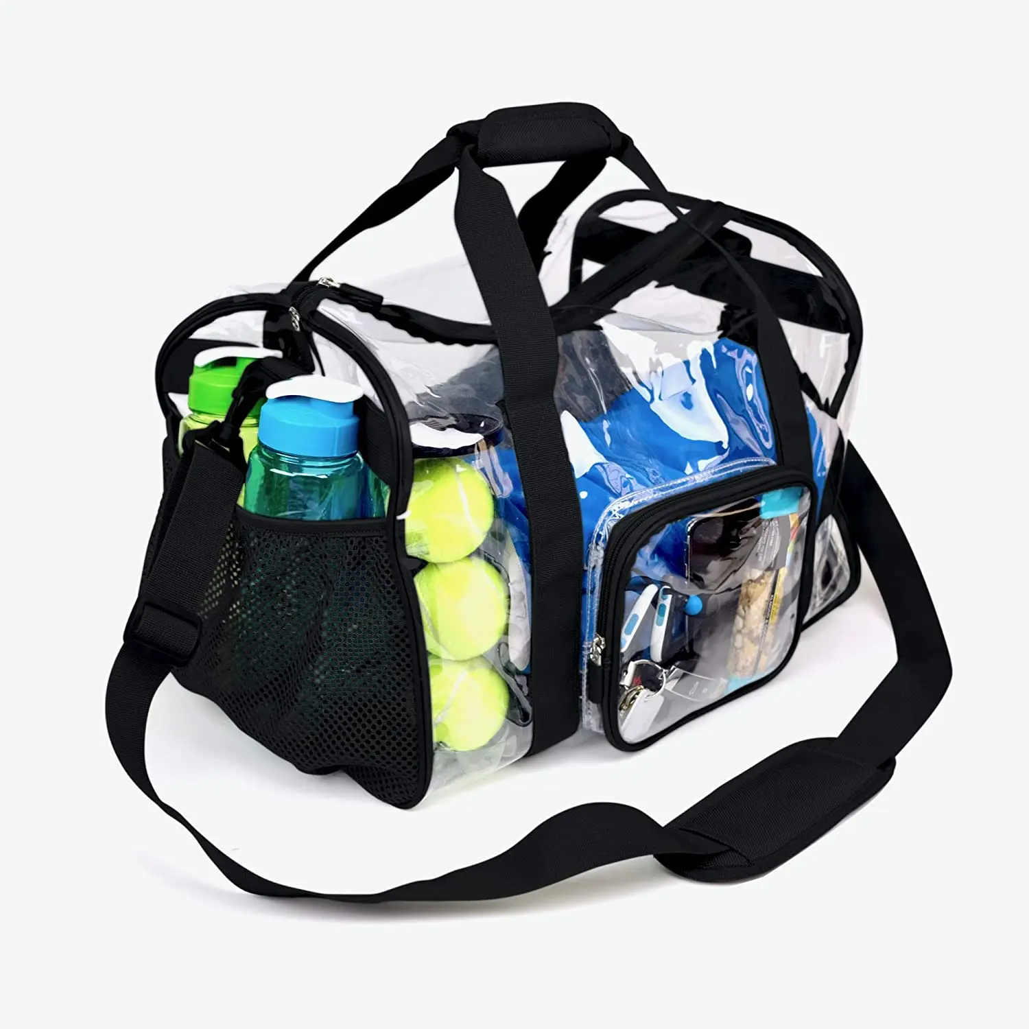 Waterproof  Clear Sport Gym  Duffel Cross body Bag PVC Transparent Stadium Bag Gym Travel Shoe Bag