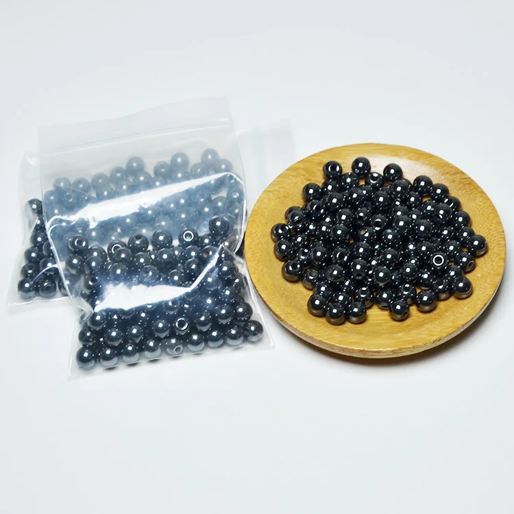 Aita natural Wholesale round Beading Glossy 6mm/8mm Hematite Natural Loose Healing Stone Crystal Beads Colorful Jewelry Making