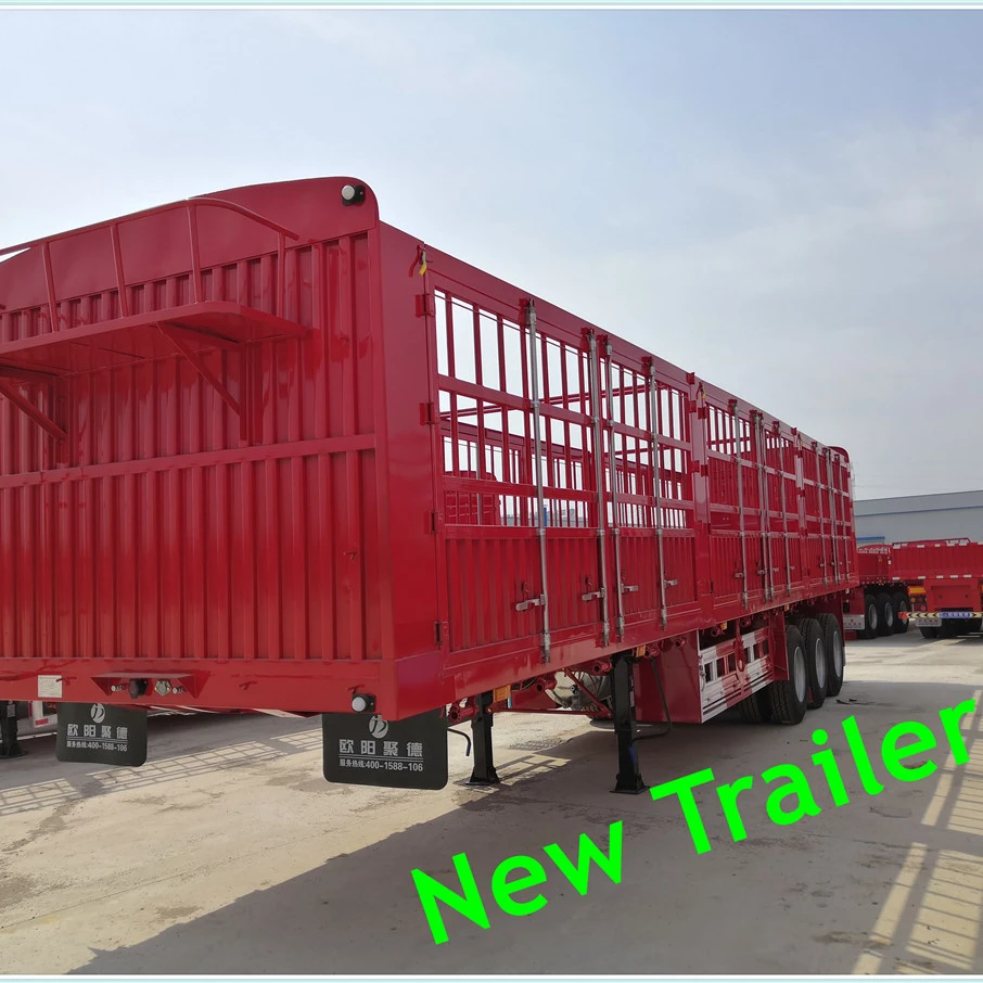  OYJD Trailers factory price high fence sidewall 40ft flatbed trailer baseboard use wood timber chairs tables transport on