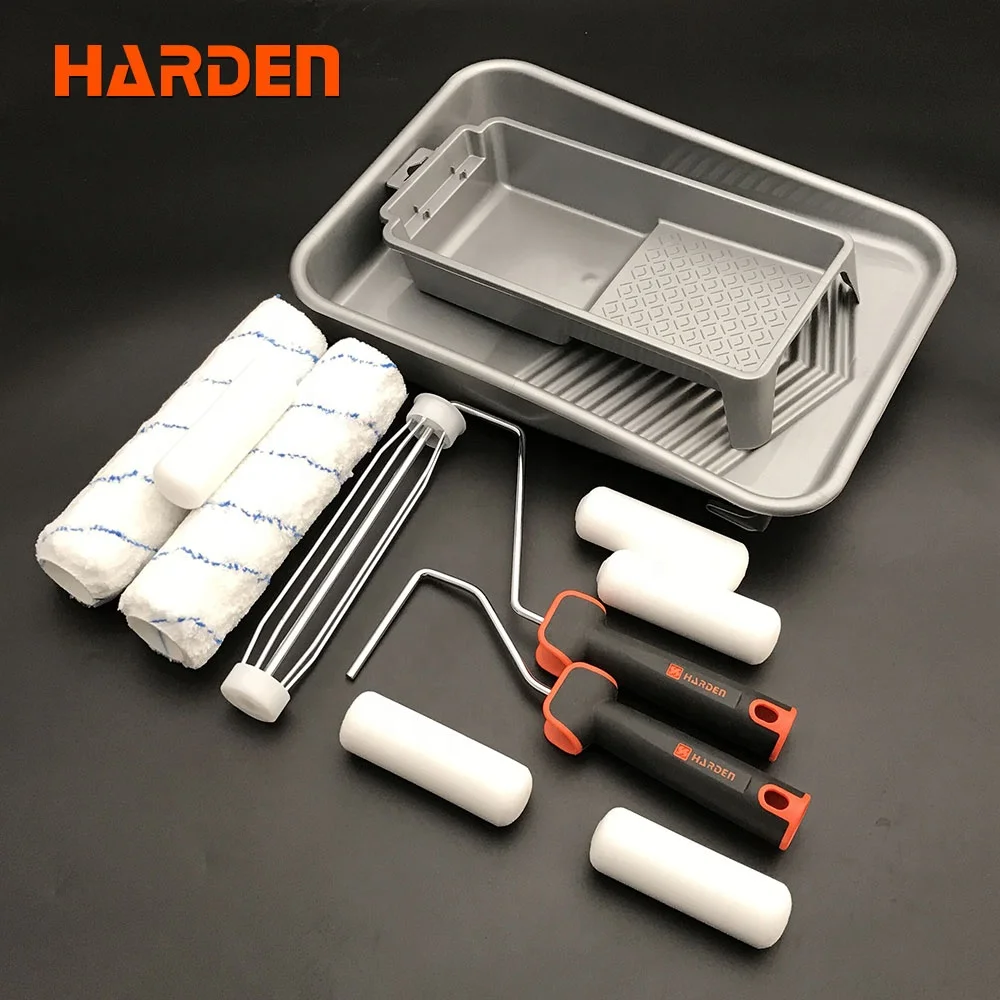 Hand Tools Building Wall Painting Tools 7Pcs Paint Brush Roller Set with Rubber Handle