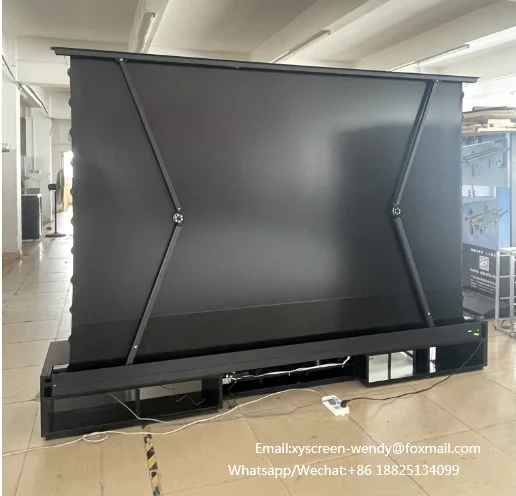 XYScreen motorized laser tv cabinet 120 inch ALR UST Floor Rising projector Smart Cabinet